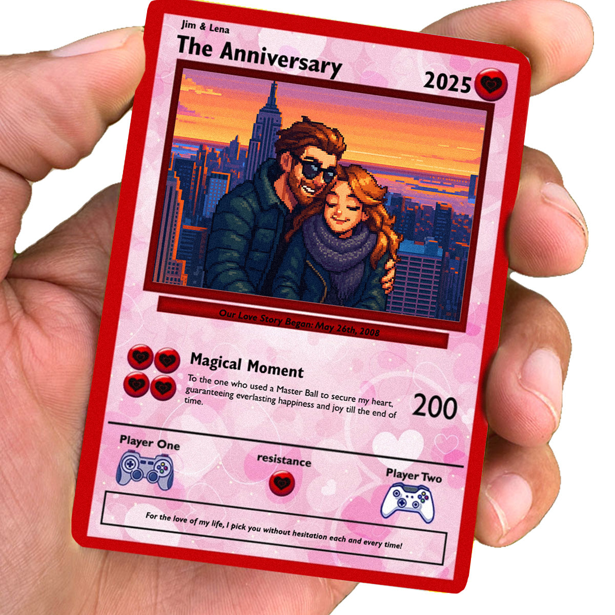 Anniversary Card - Build Your Custom Pixel Art